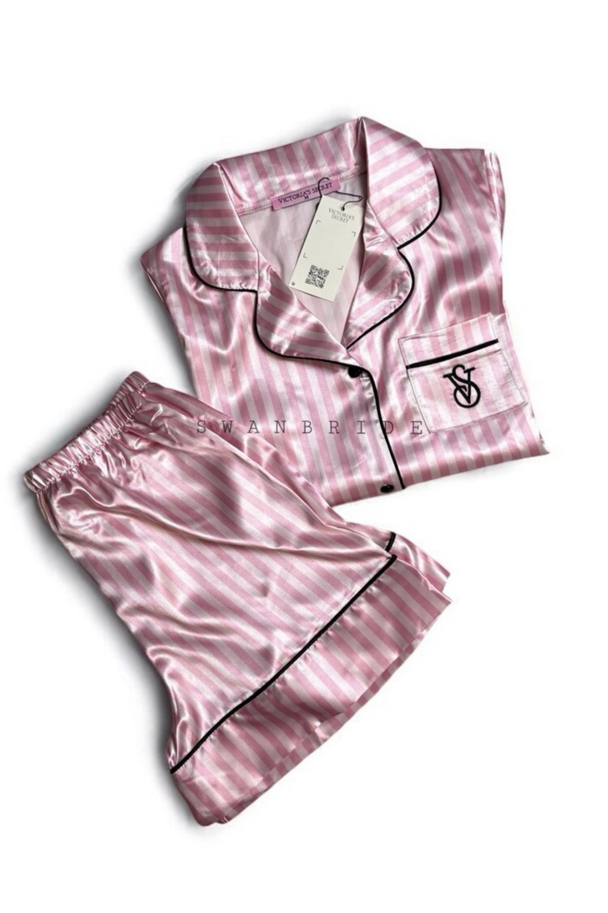 SB20- Pembe Çizgili Saten...