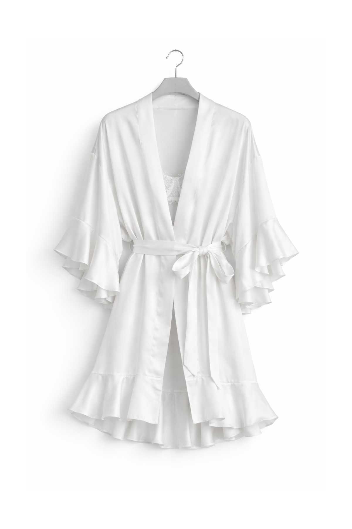 SB112- Volanlı Saten Sabahlık