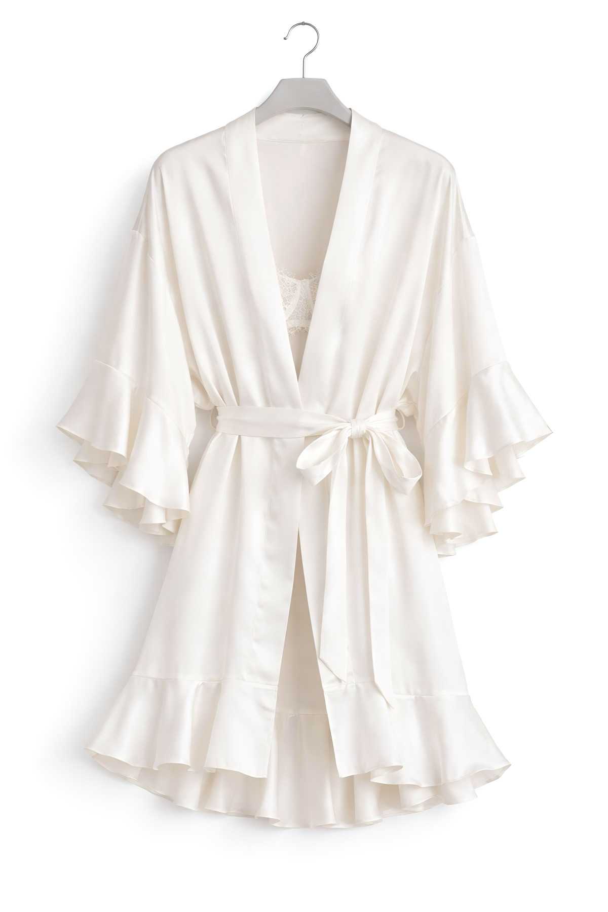 SB112- Volanlı Saten Sabahlık